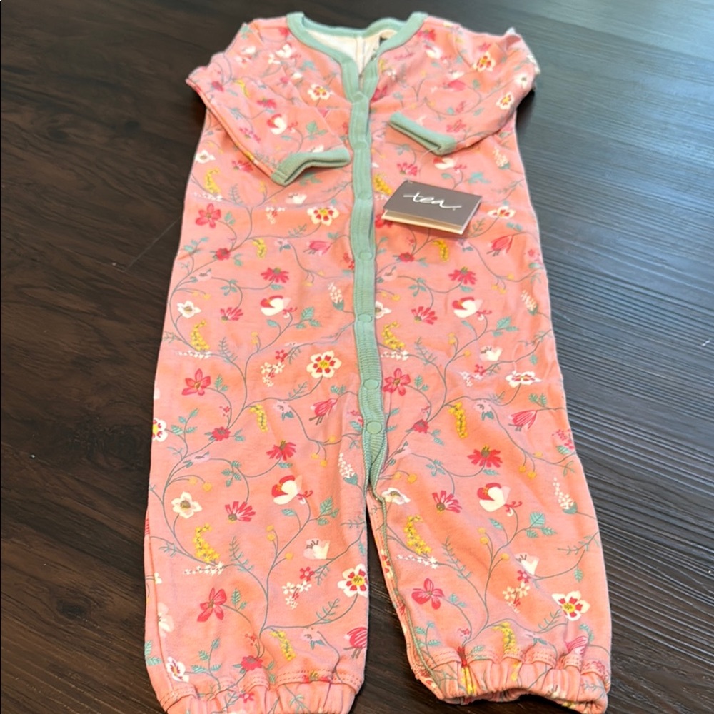 Tea Collection Pink and Green Sleep Sacks with Floral Design
